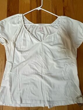 Talbots- Classic White V-Neck Women's Top